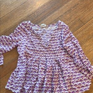 Anthropologie Purple and Cream top
